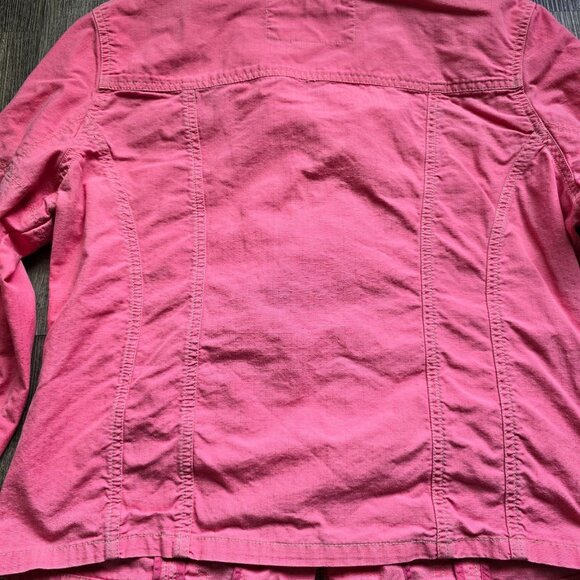 Maurices Utility Jacket Pink Womens Size Large Zip Up Pockets Sleeves Snaps - Picture 12 of 13
